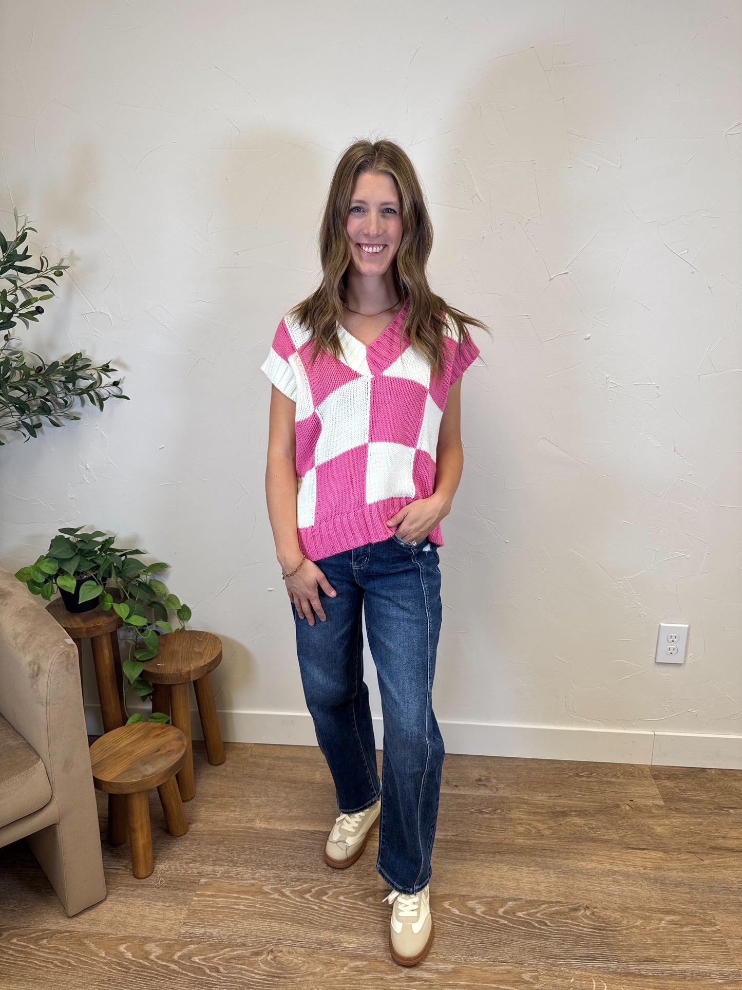 Checkered Sweater Vest