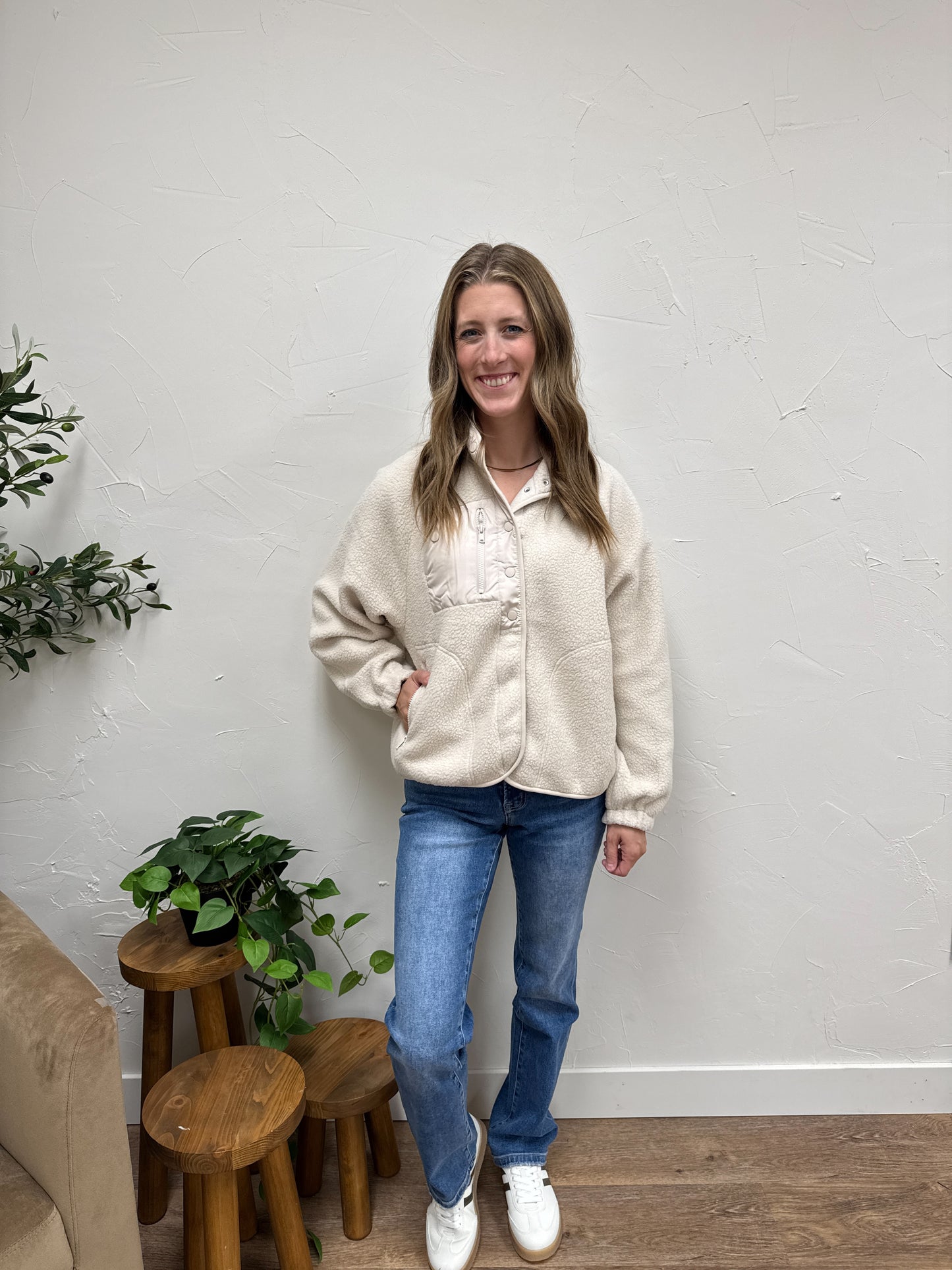 Fleece Button Up Jacket