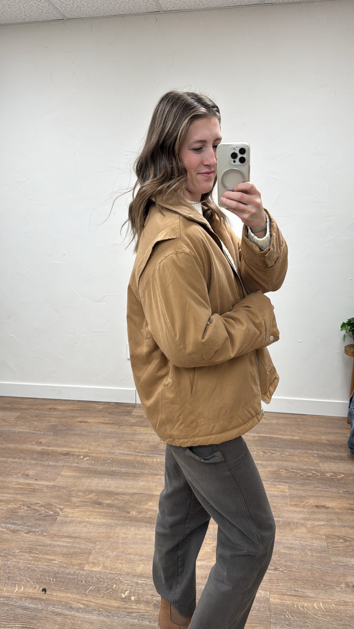 Zip-Front Puffer Barn Jacket