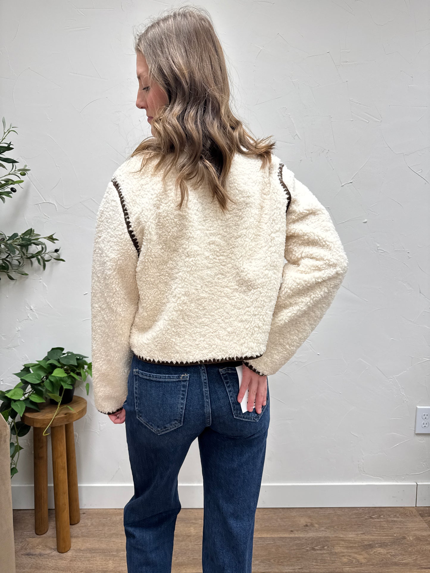 Sherpa Jacket with Contrasting