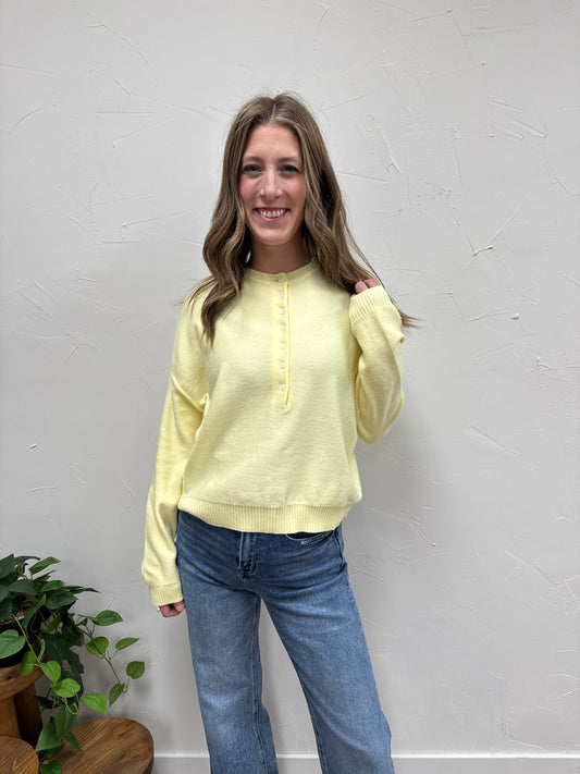 Henley  Button Up Sweater