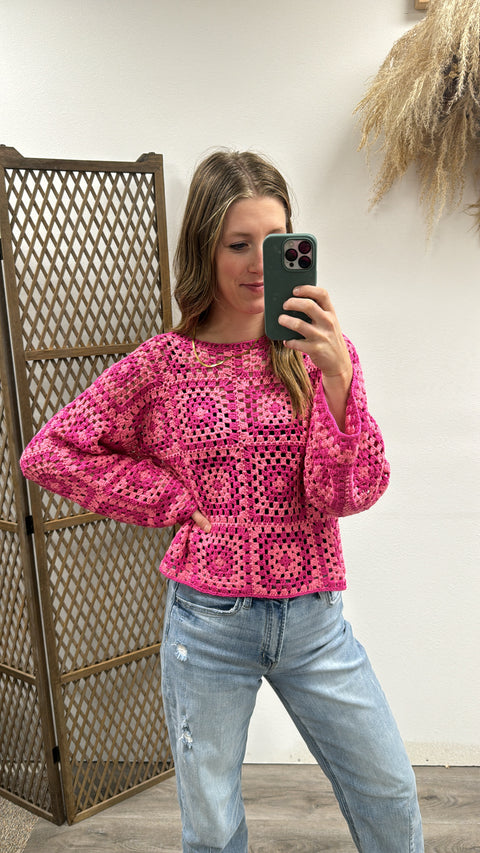 Crochet Long Sleeve Sweater