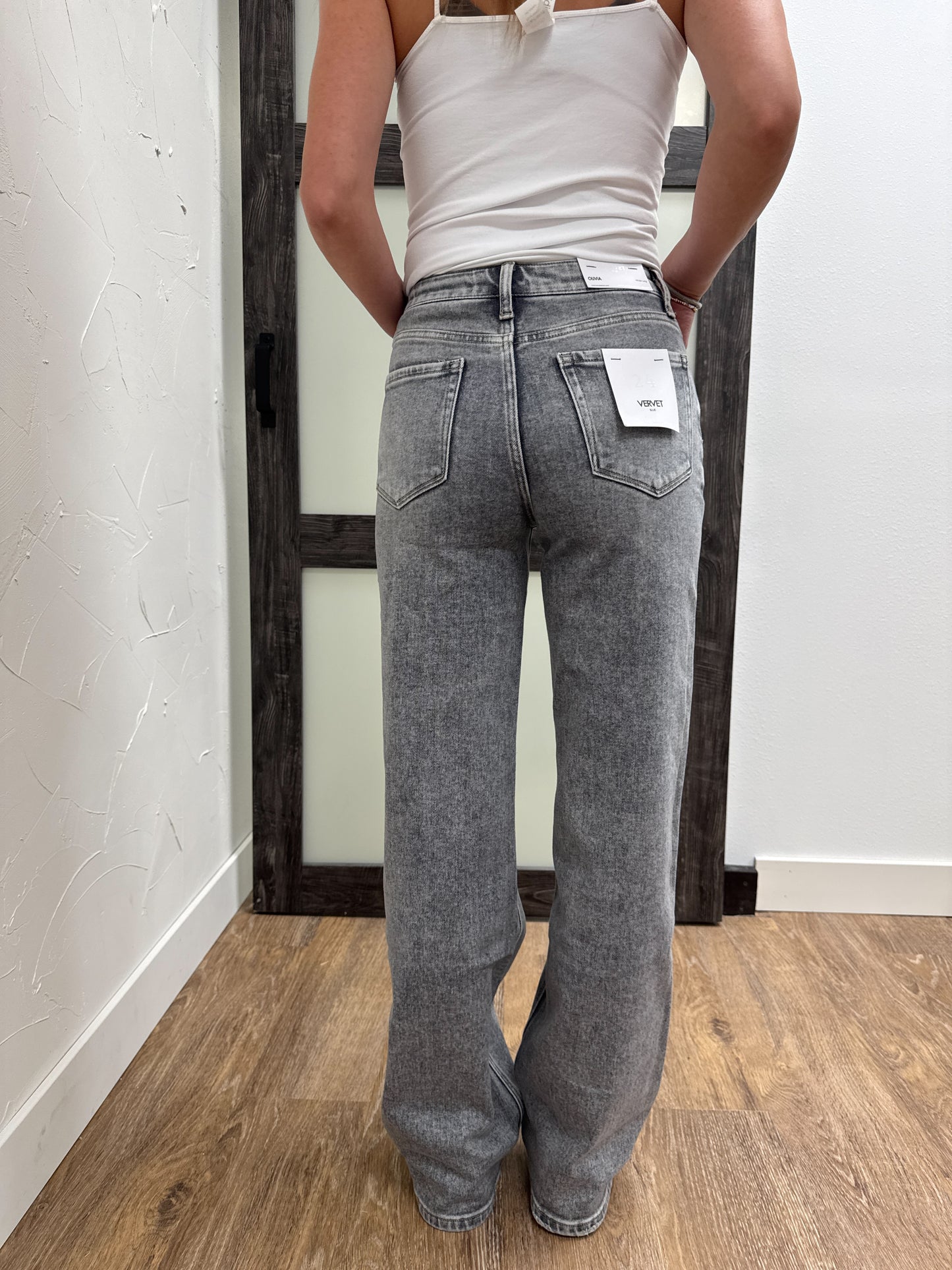 High Rise Full Length Wide Leg Jeans Vervet