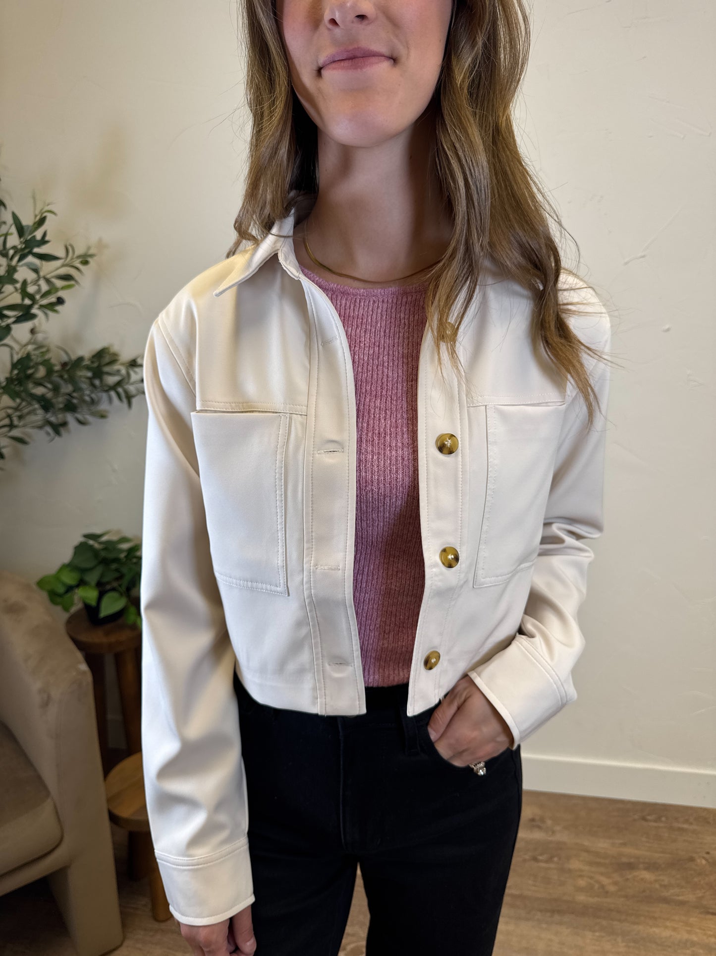 Button Down Cropped Jacket