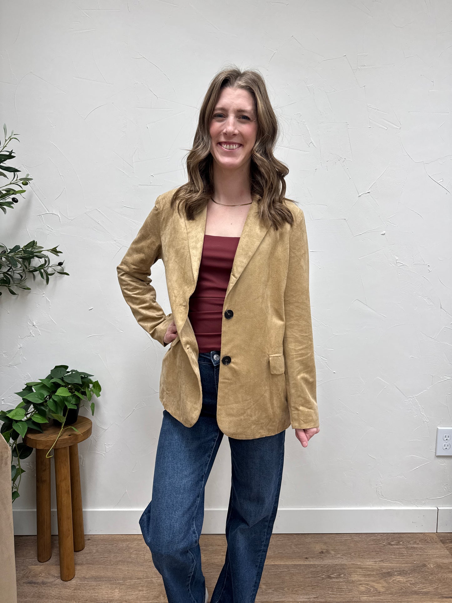Suede Blazer Jacket