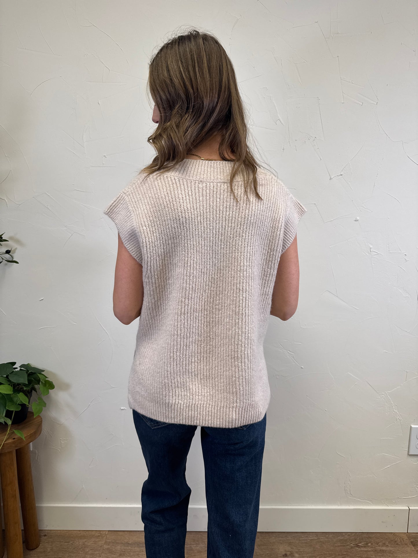 V Neck High Low Sweater Vest