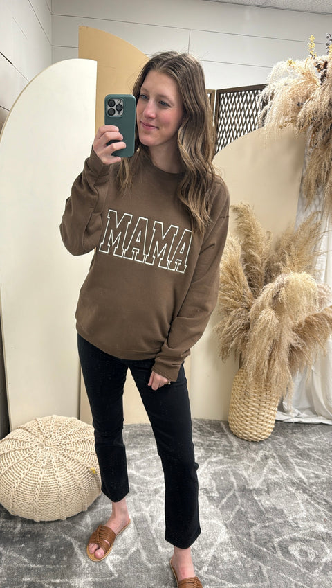 Mama Varsity Tonal Embroidered Sweatshirt
