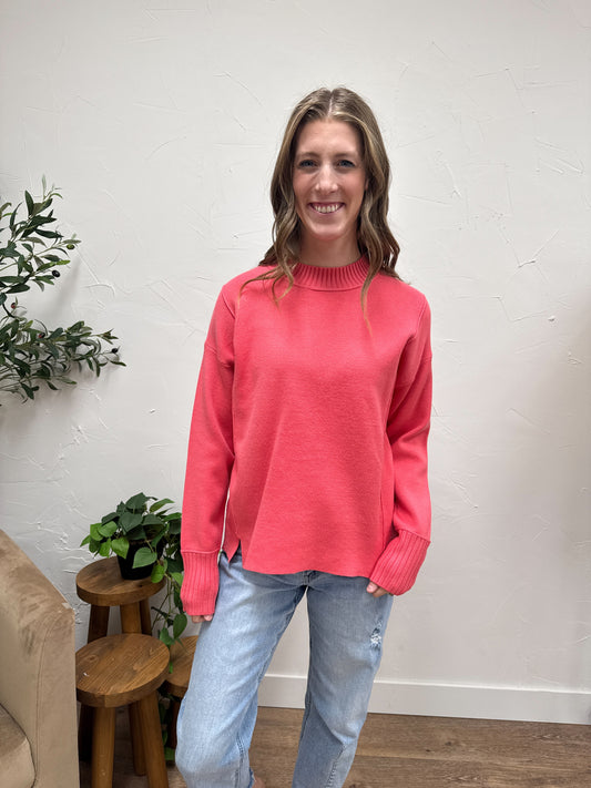 Mock Neck Marled Pullover Sweater