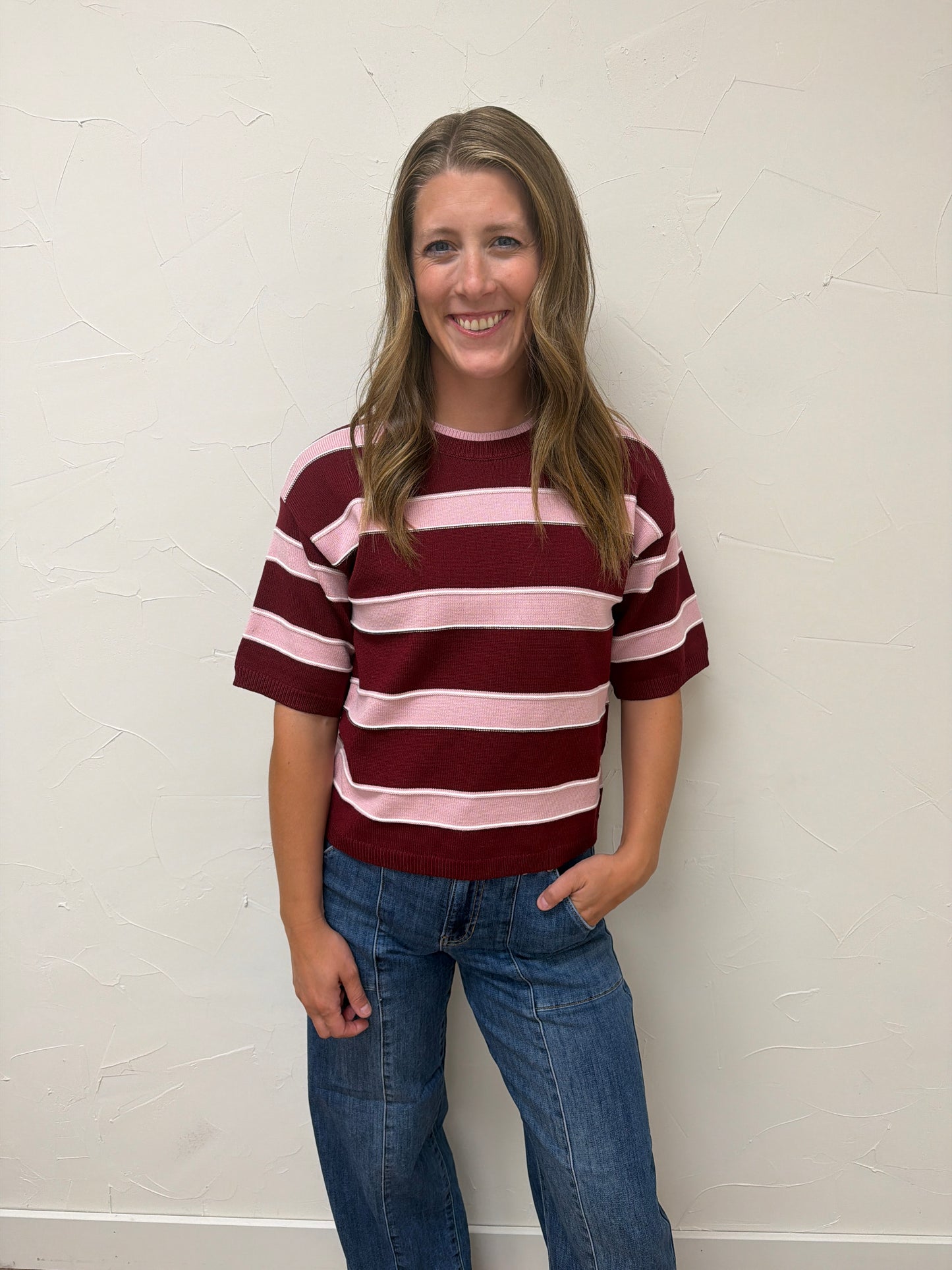 Transitional Stripe Sweater Top