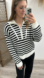 Melody half-zip striped sweater