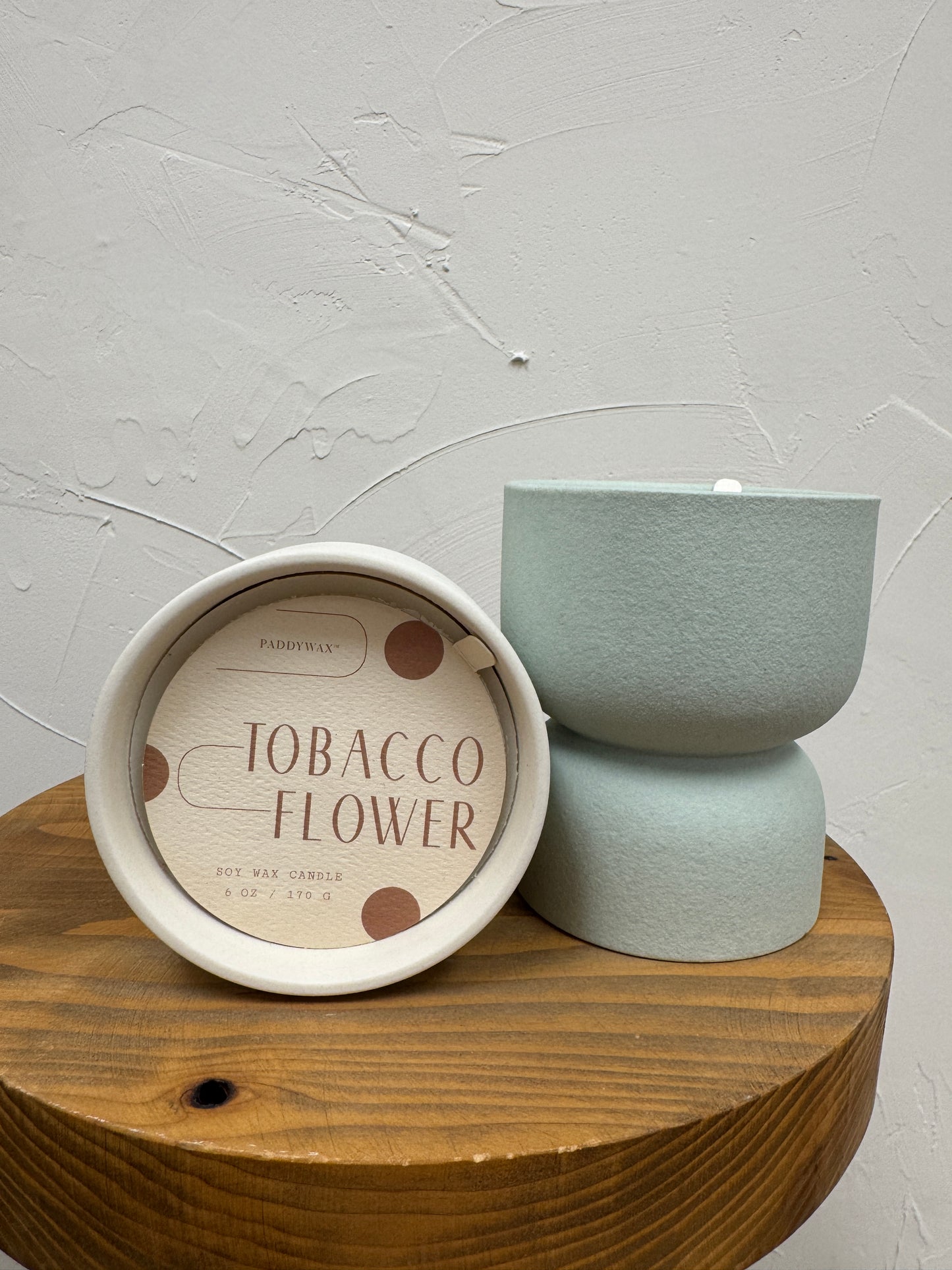 Matte Hoursglass Ceramic Paddywax Candle- Tobacco Flower