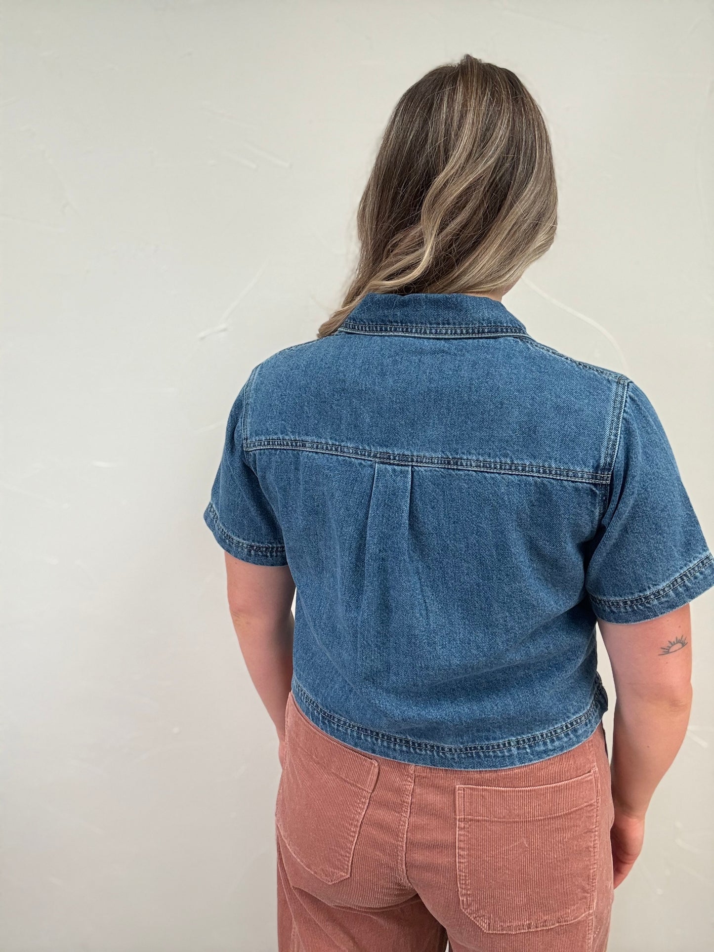 Boxy Collared Crop Top