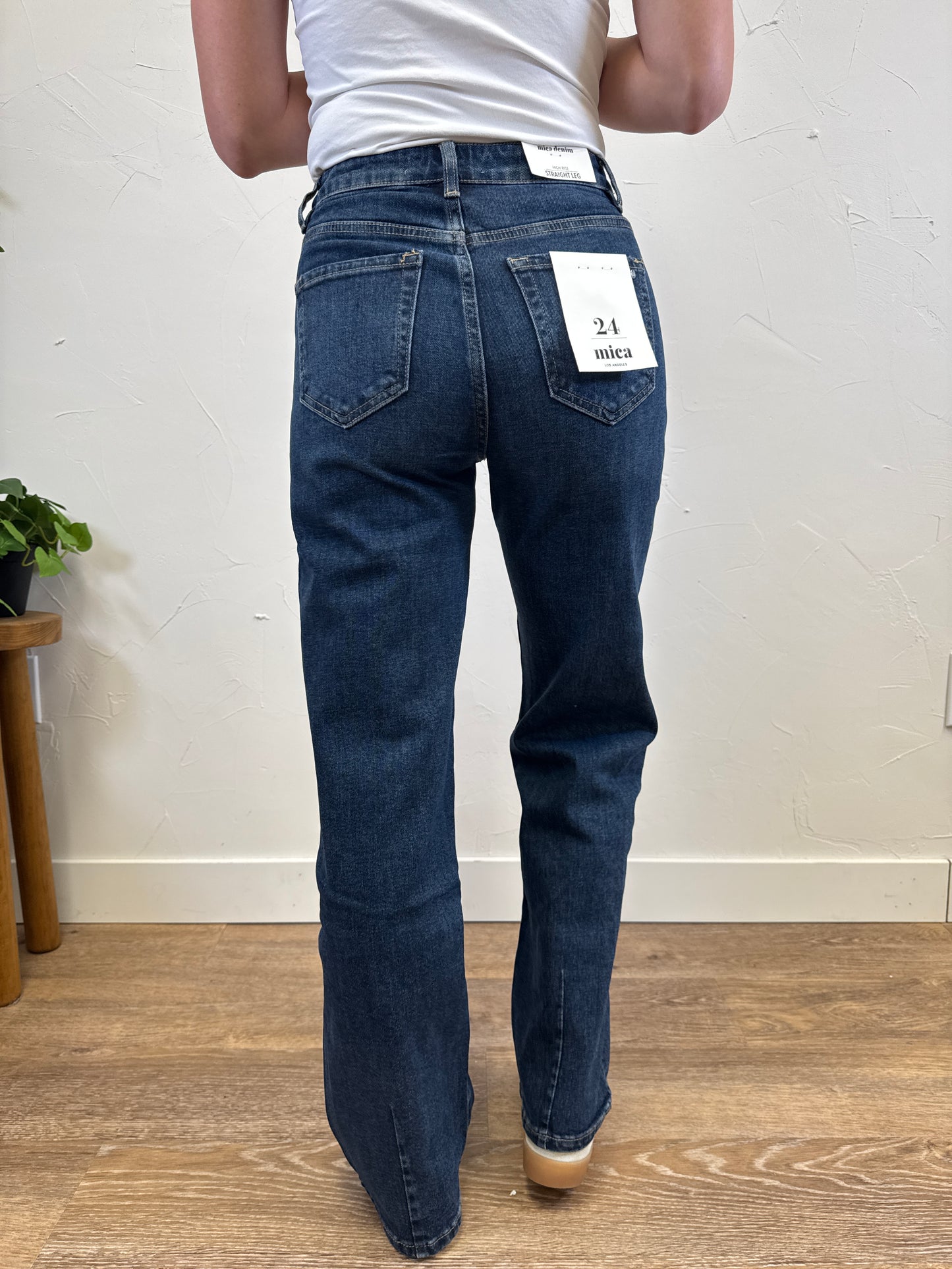 High Rise Loose Fit Straight Leg Mica Denim