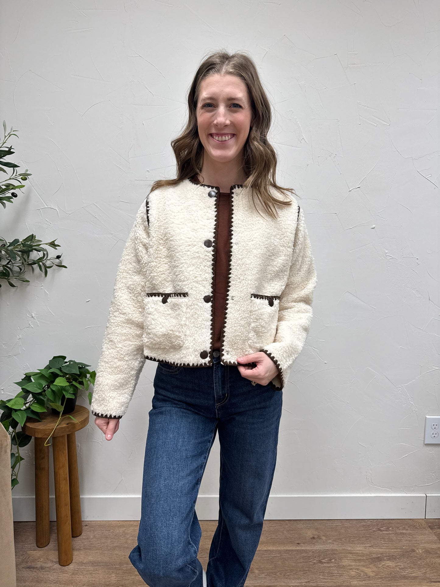 Sherpa Jacket with Contrasting