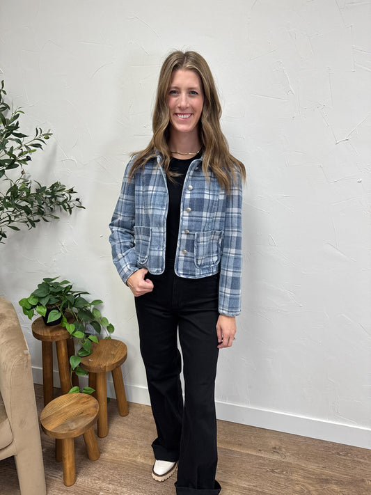 Plaid Denim Jacket