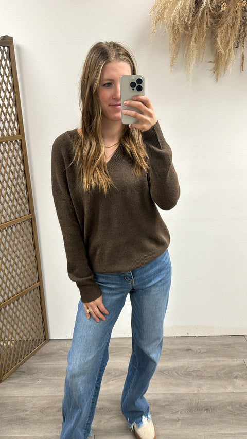 V Neck Knit Sweater