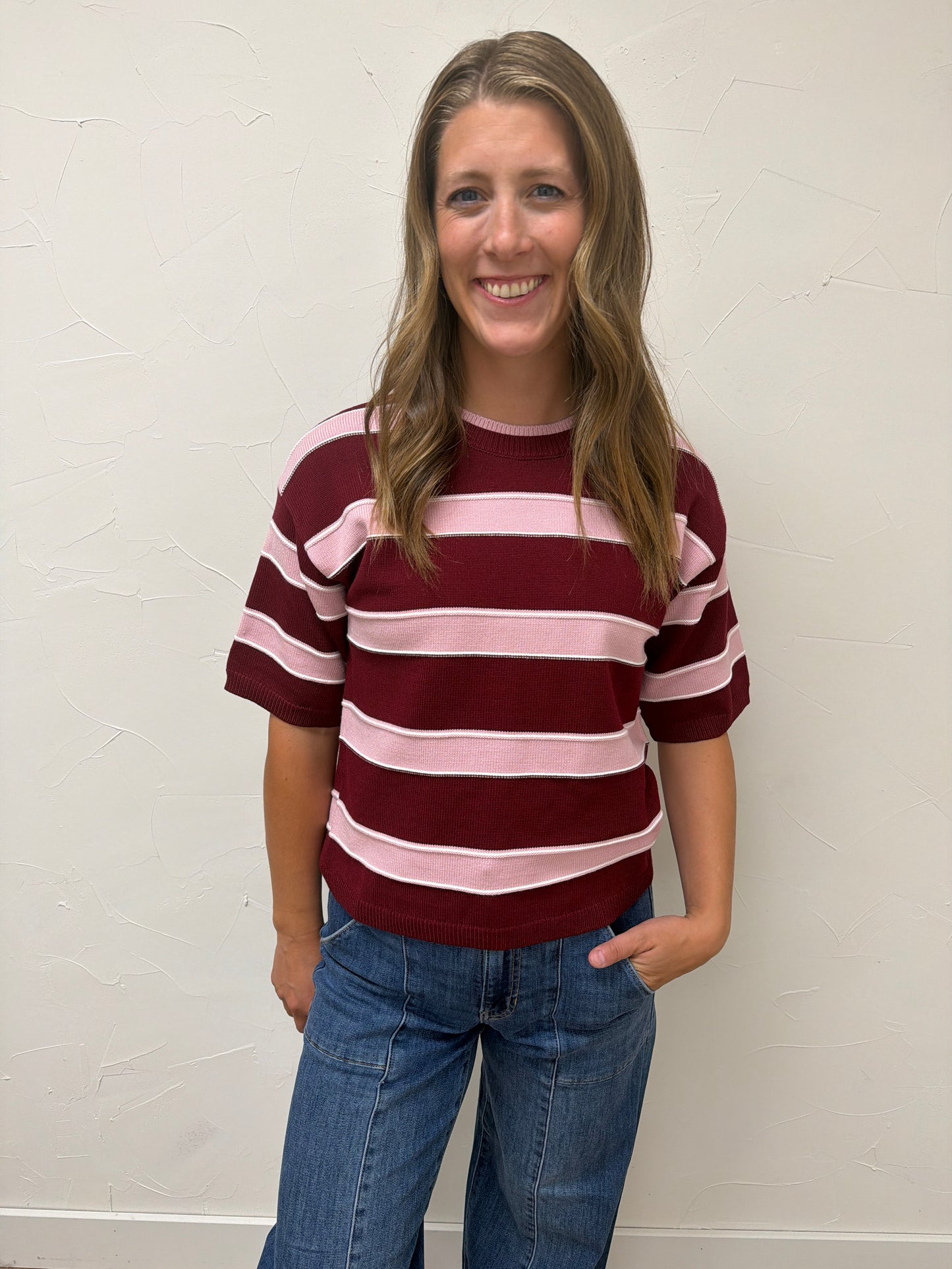 Transitional Stripe Sweater Top