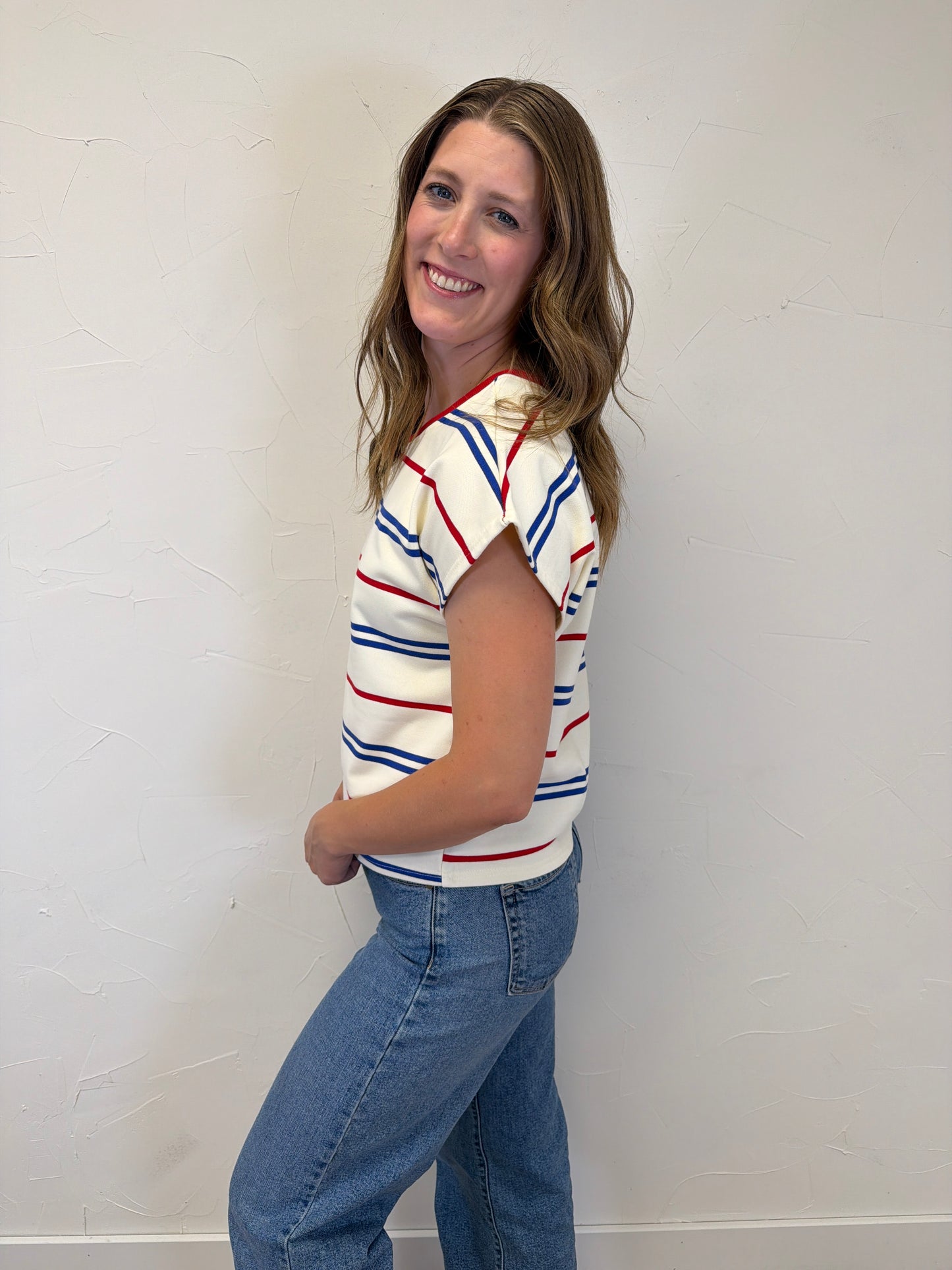 Striped Drop Sleeve Top