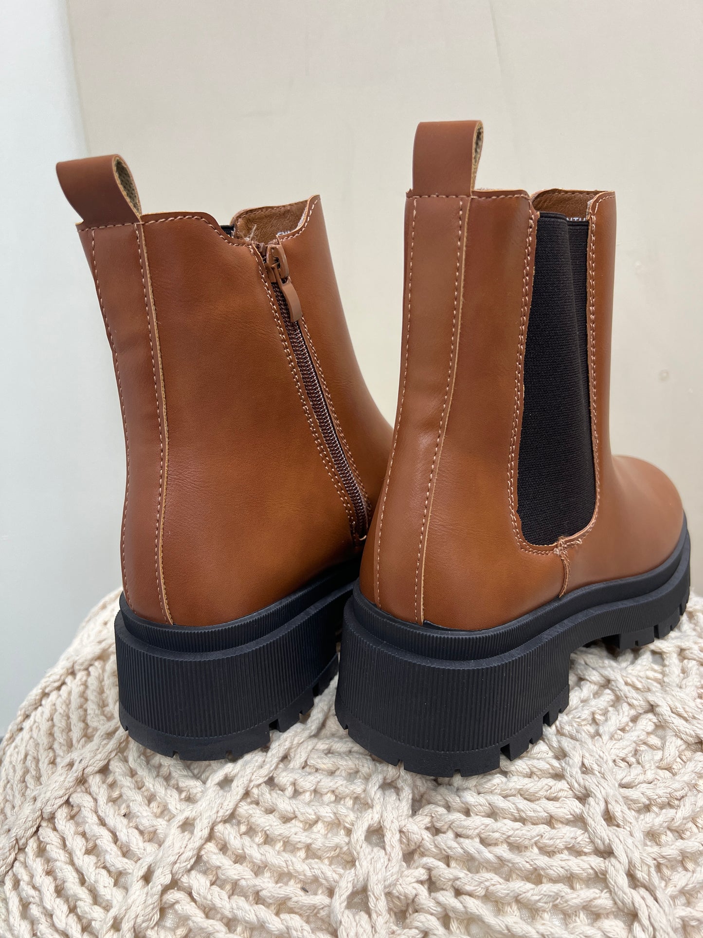 Lug Sole Chunky Chelsea Boots