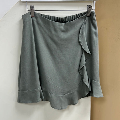 Ruffle Detail Lined Mini Skirt