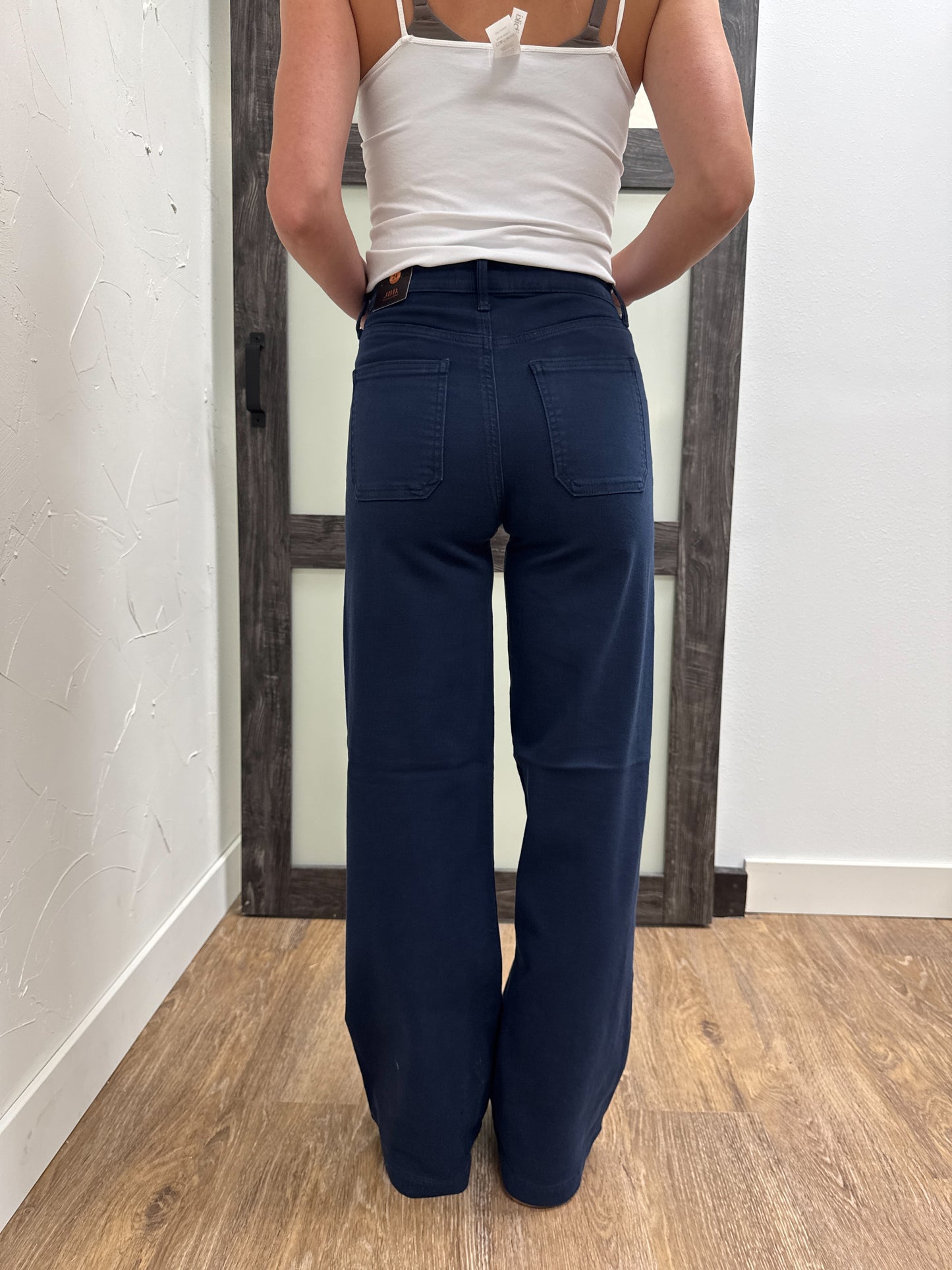 Mini Patch Pocket Wide Leg Denim