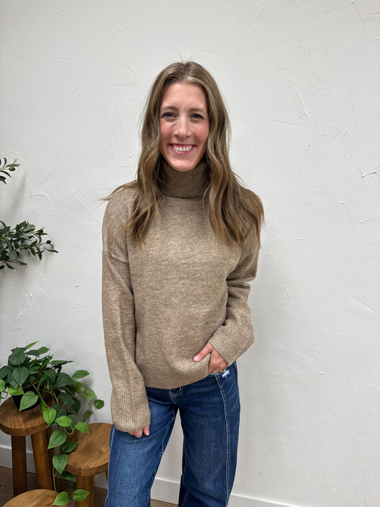 Turtle Neck Long Sleeve Sweater Top