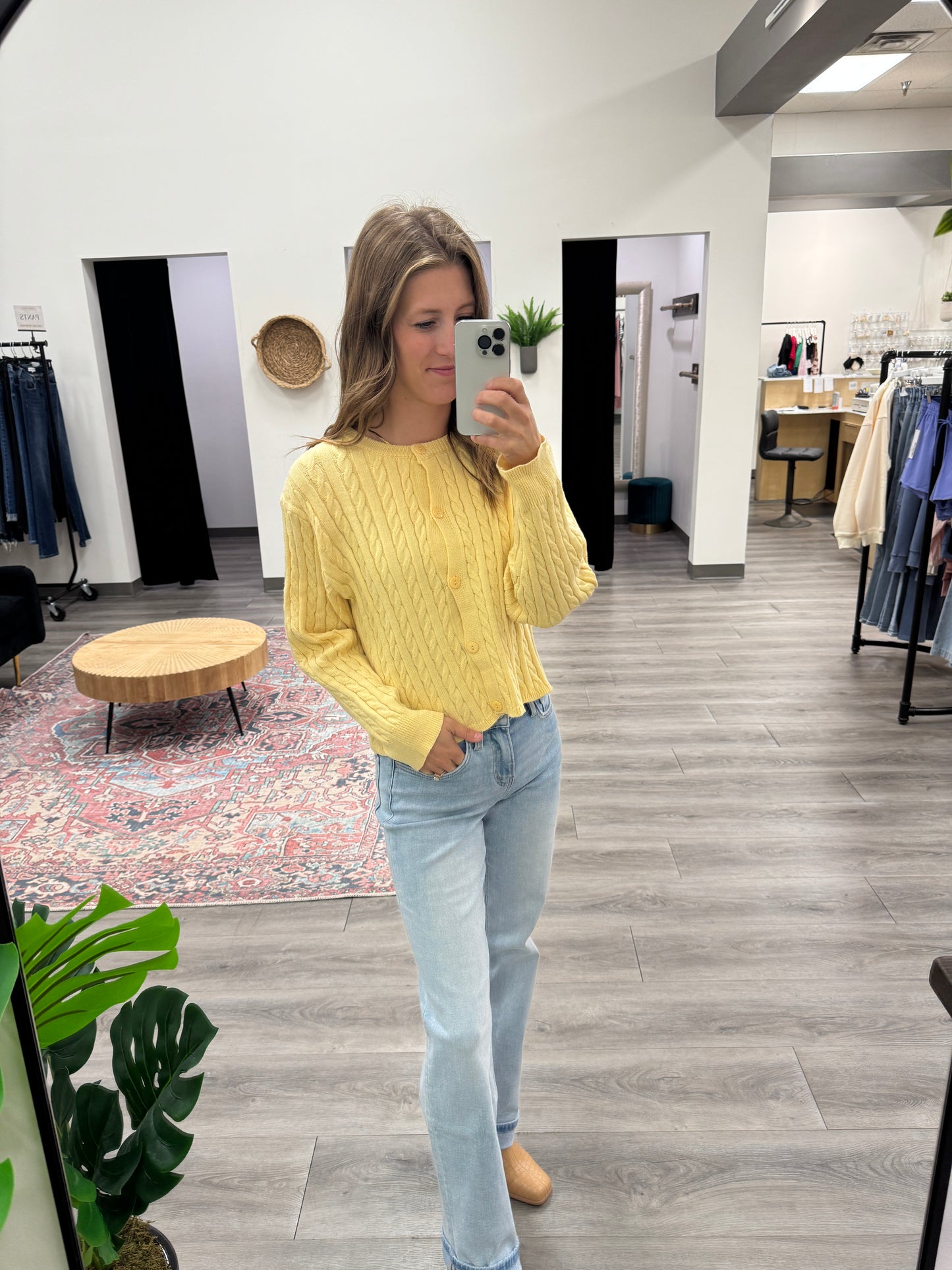 Cable Boxy Sweater Cardigan