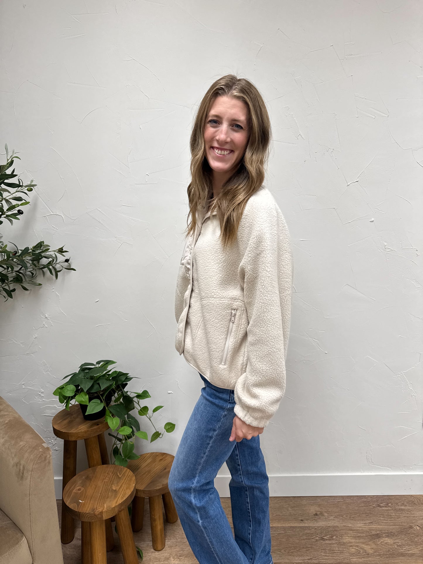 Fleece Button Up Jacket
