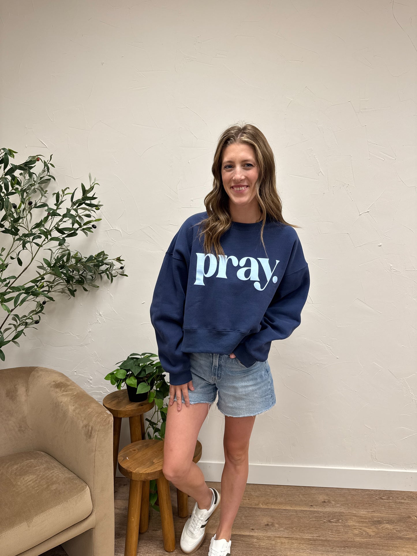 Pray Puff Print Sweatshirt
