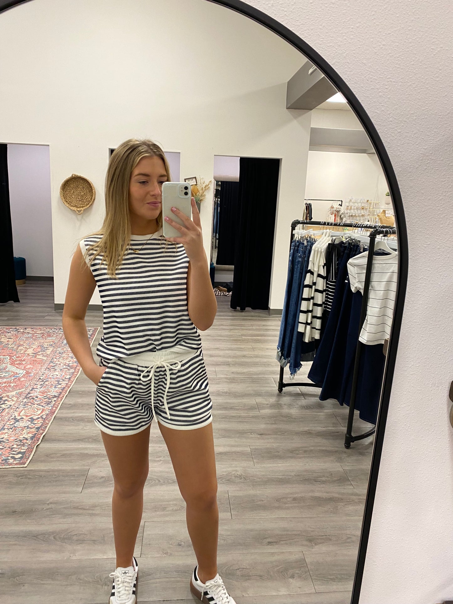 Contrast Striped Tank and Short Set