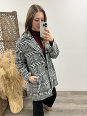 Plaid Coat with Pockets