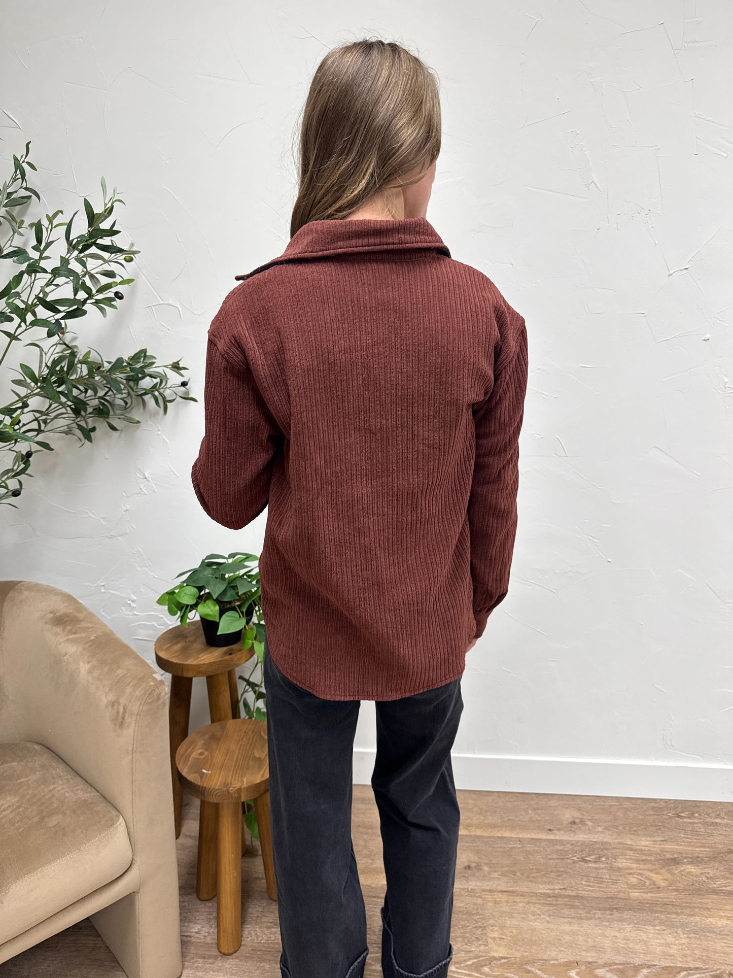 Collared Check Pocket Button Down Cardigan
