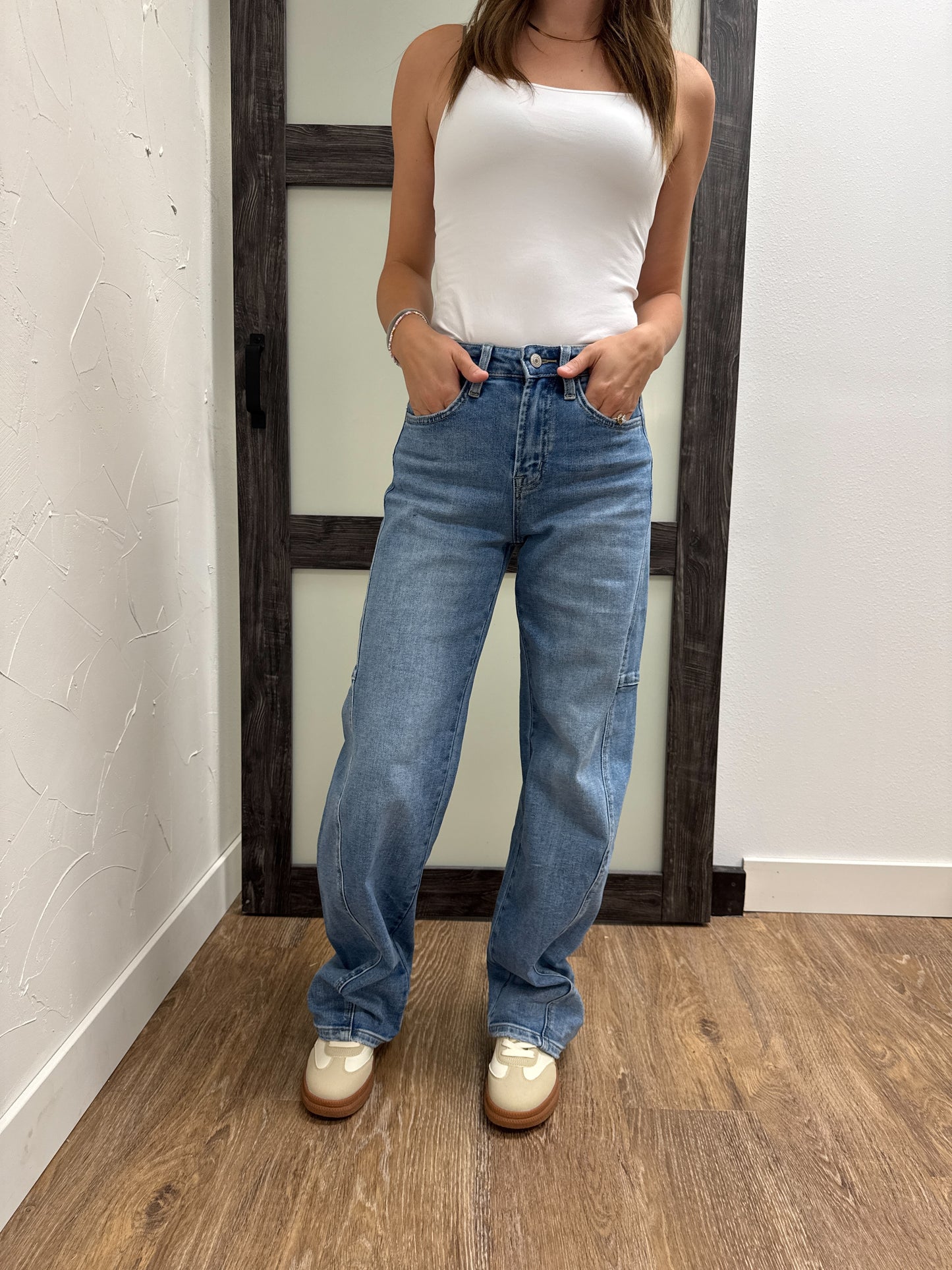 Super High Rise Wide Barrel Vervet Denim