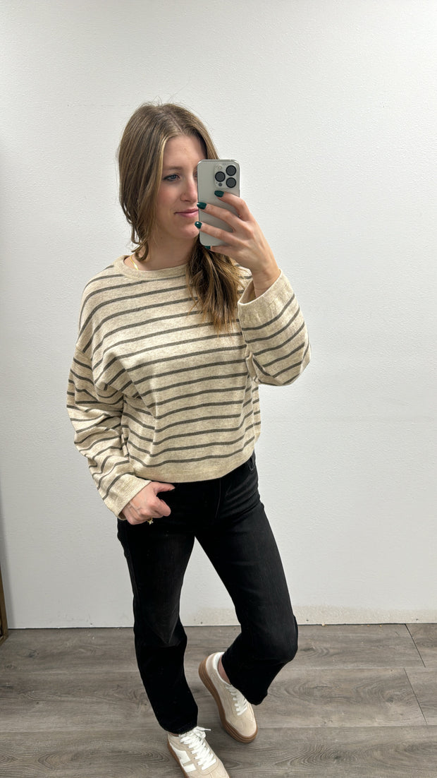 Striped Pattern Soft Knitted Top