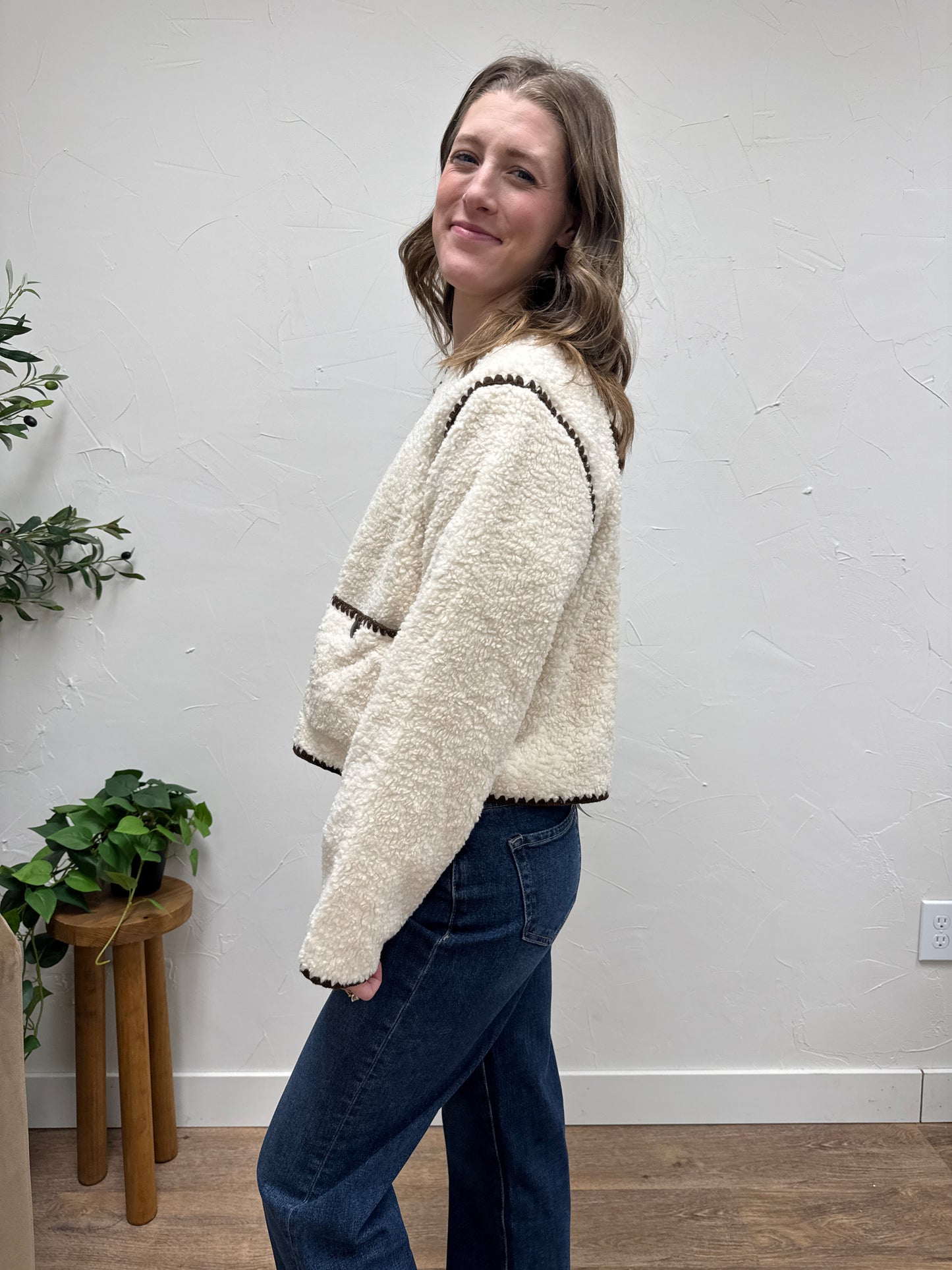 Sherpa Jacket with Contrasting