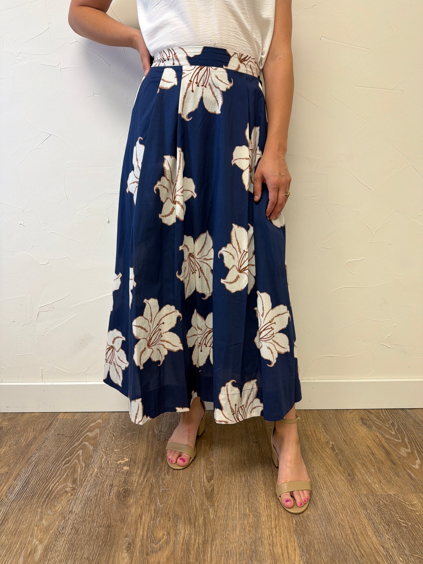 Floral Print Midi Skirt