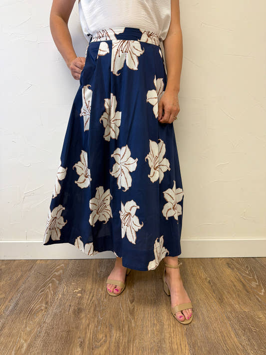 Floral Print Midi Skirt