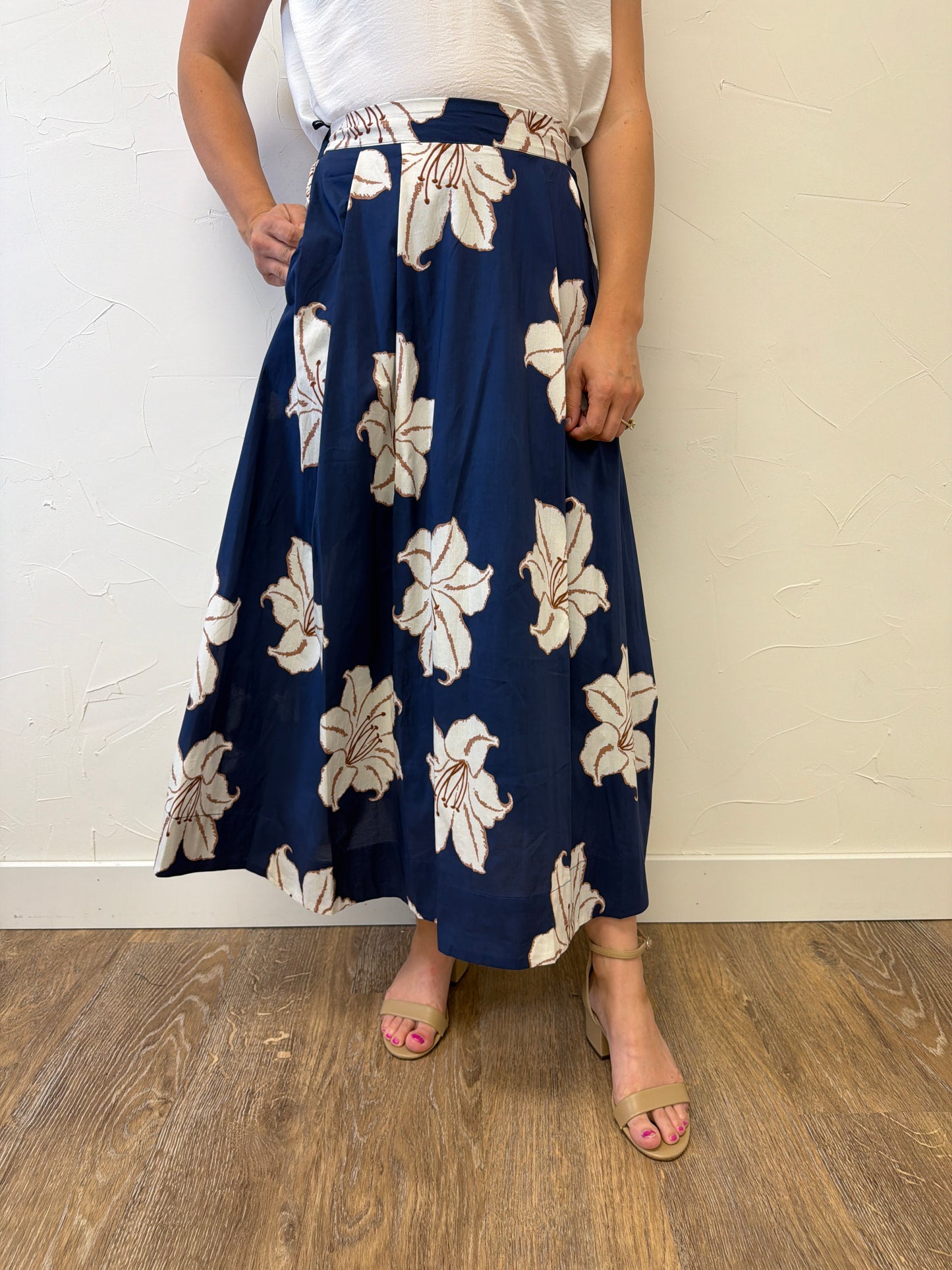 Floral Print Midi Skirt
