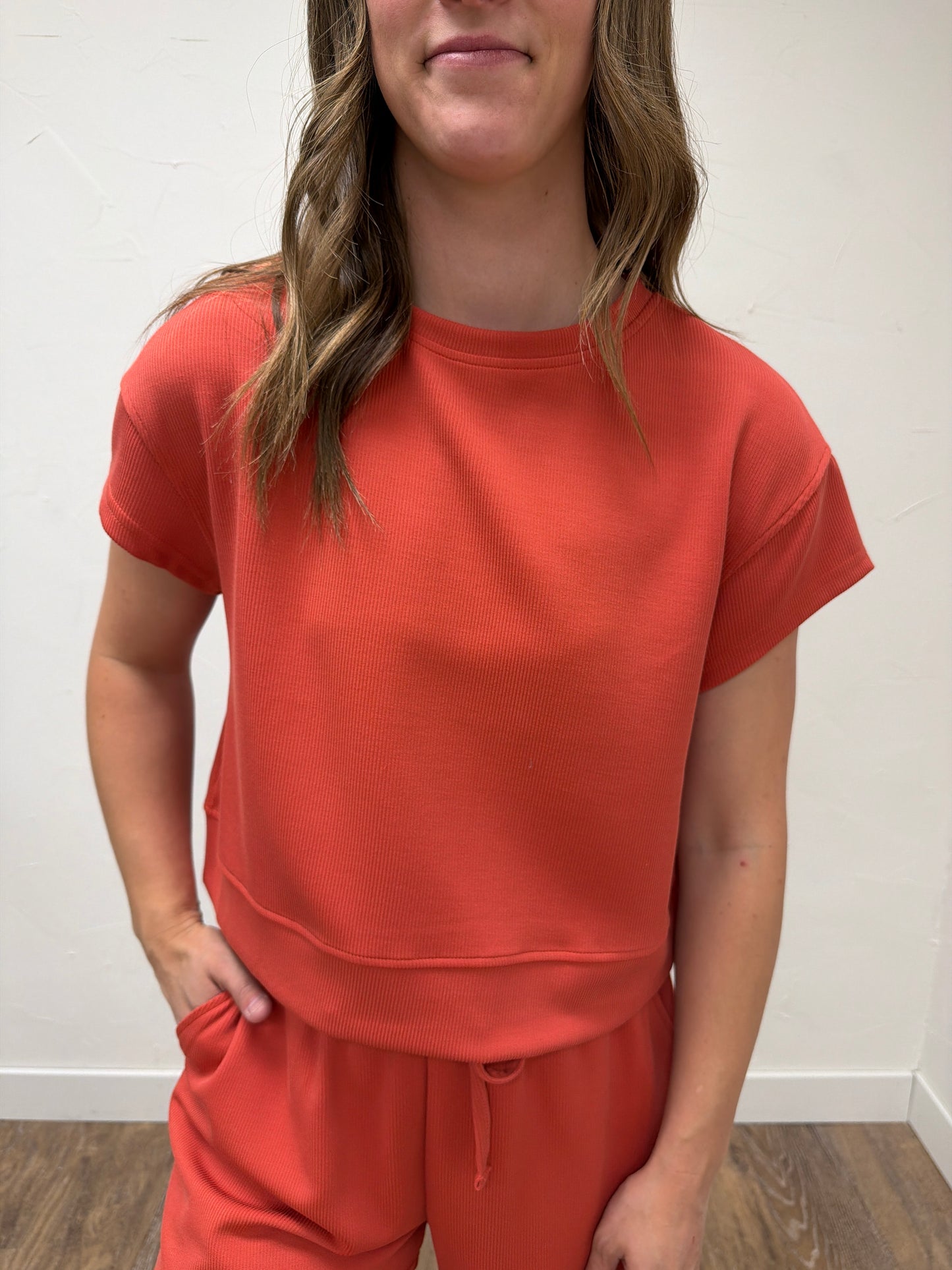 Luxe Sand Wash Rib Classic Tee Set