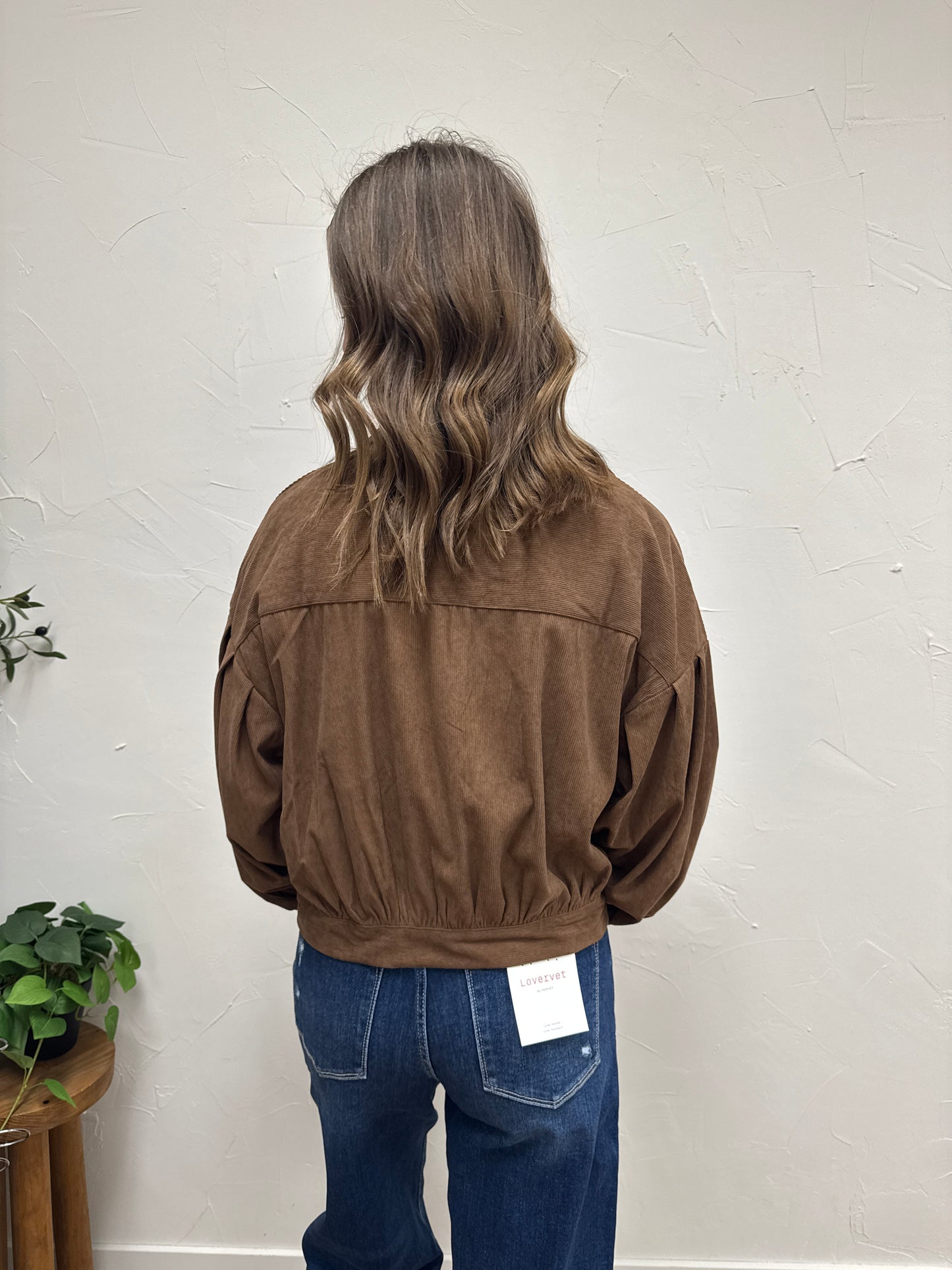 Drop Shoulders Corduroy Jacket