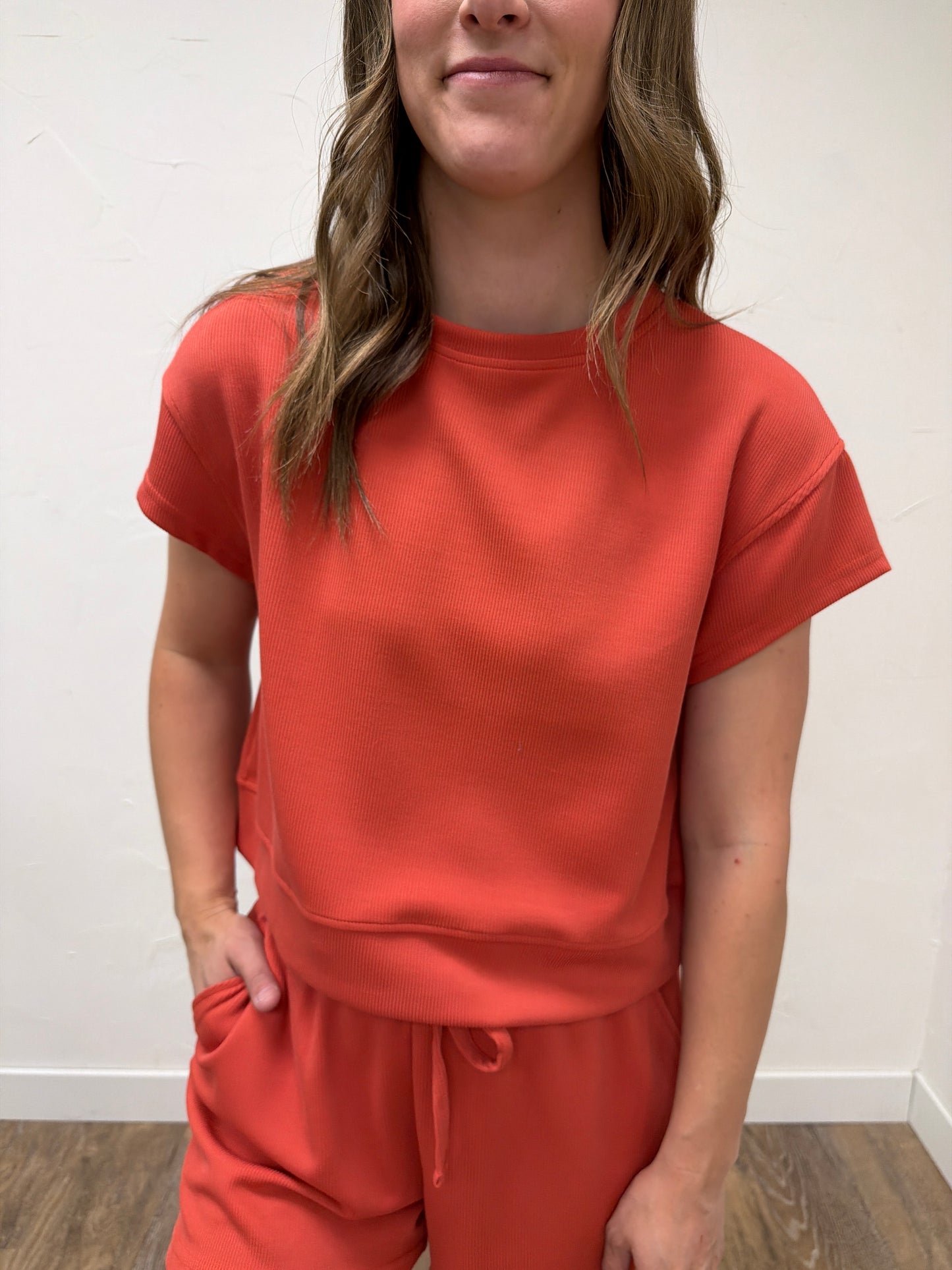 Luxe Sand Wash Rib Classic Tee Set