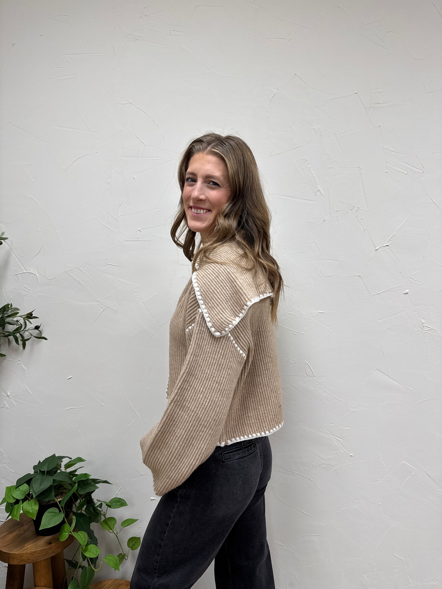Stitch detailed sweater cardigan