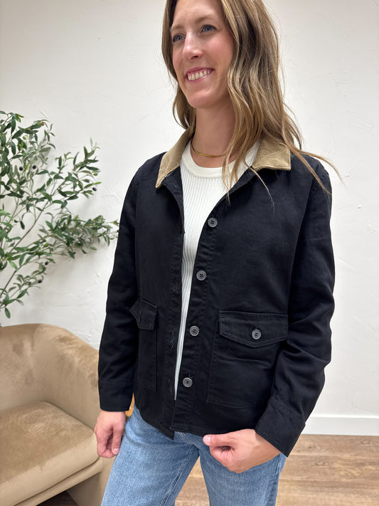 Work Jacket with Corduroy Collar