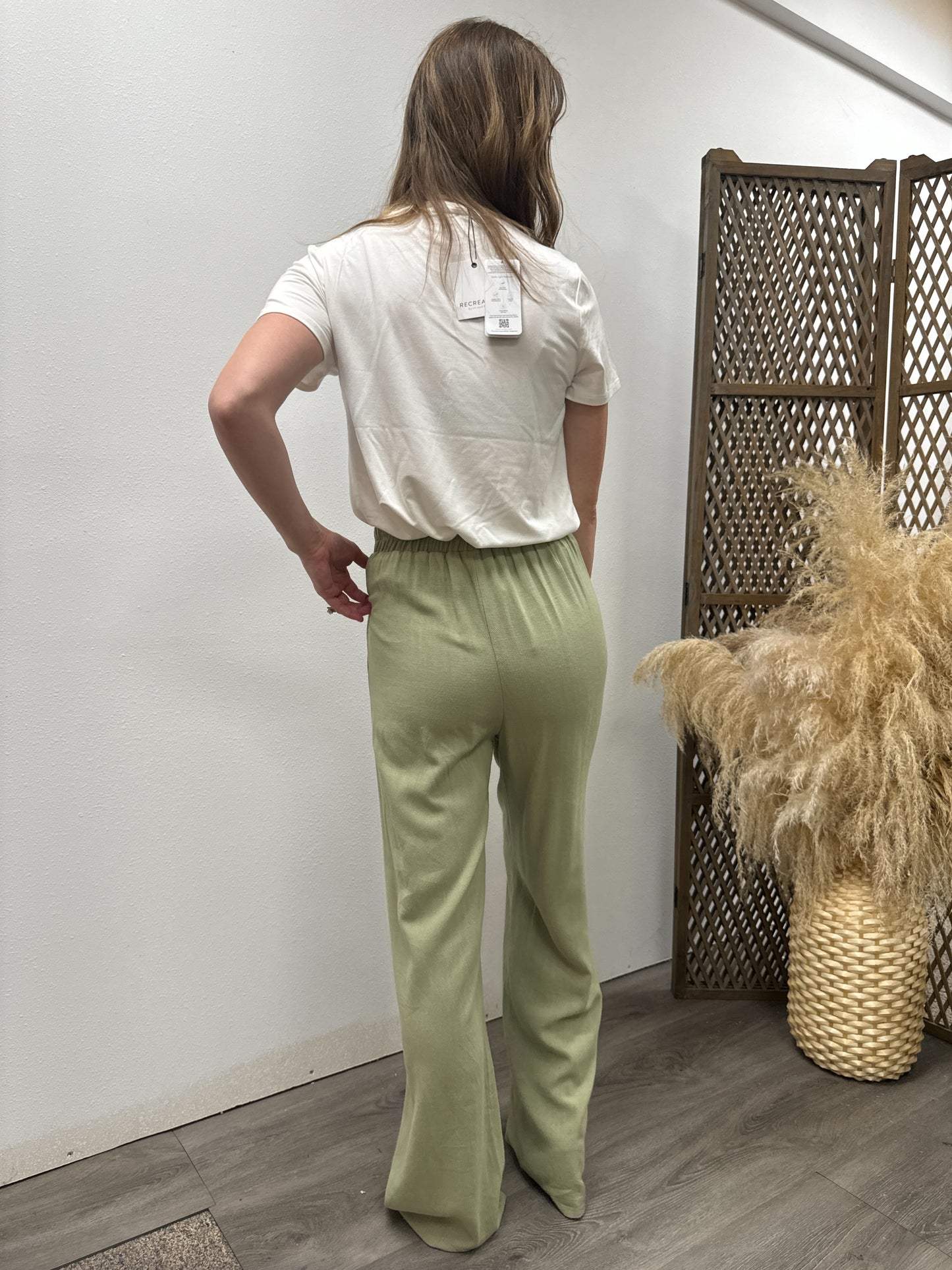 High Waist Wide Leg Pleated Linen Pants