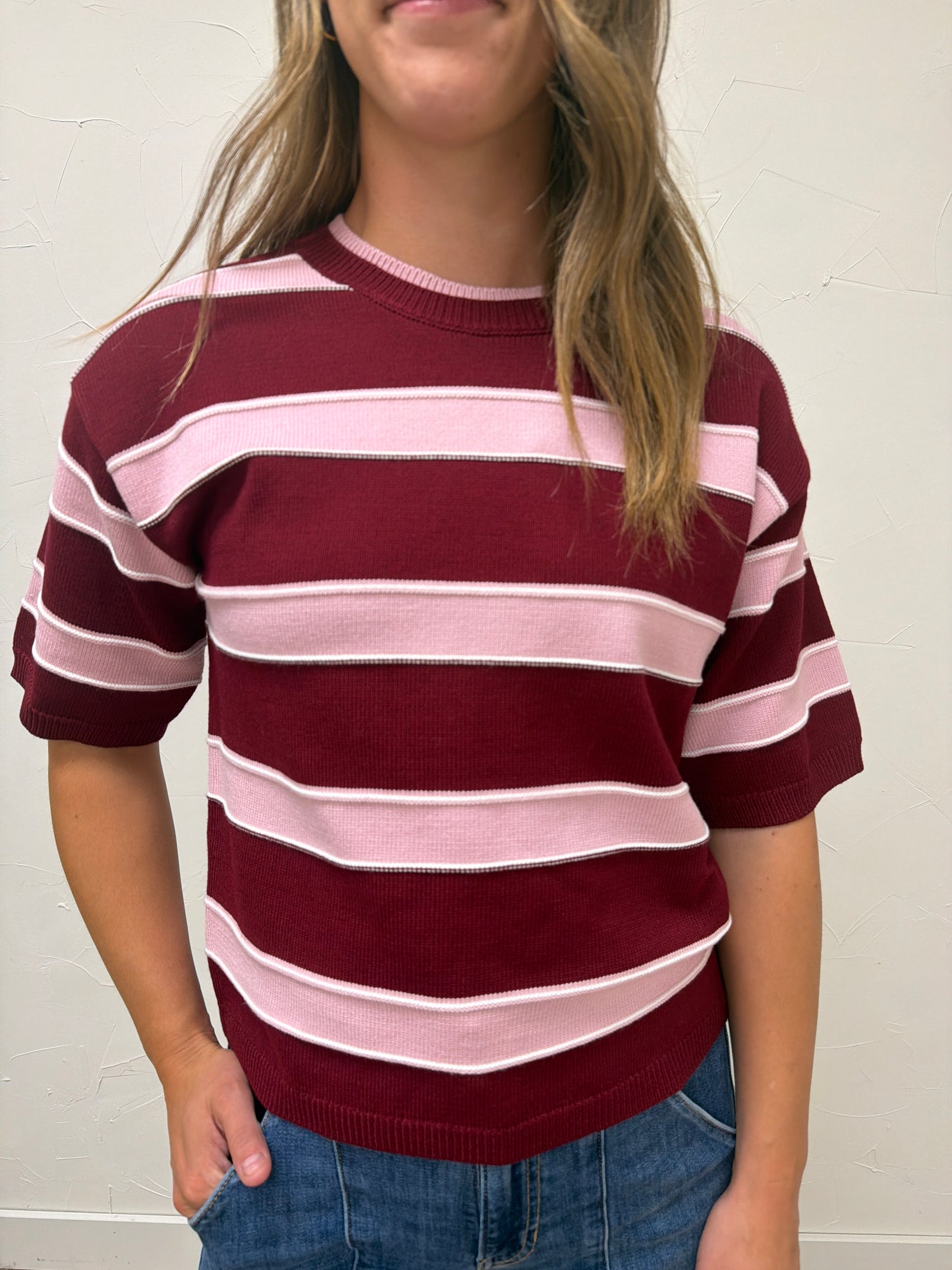 Transitional Stripe Sweater Top