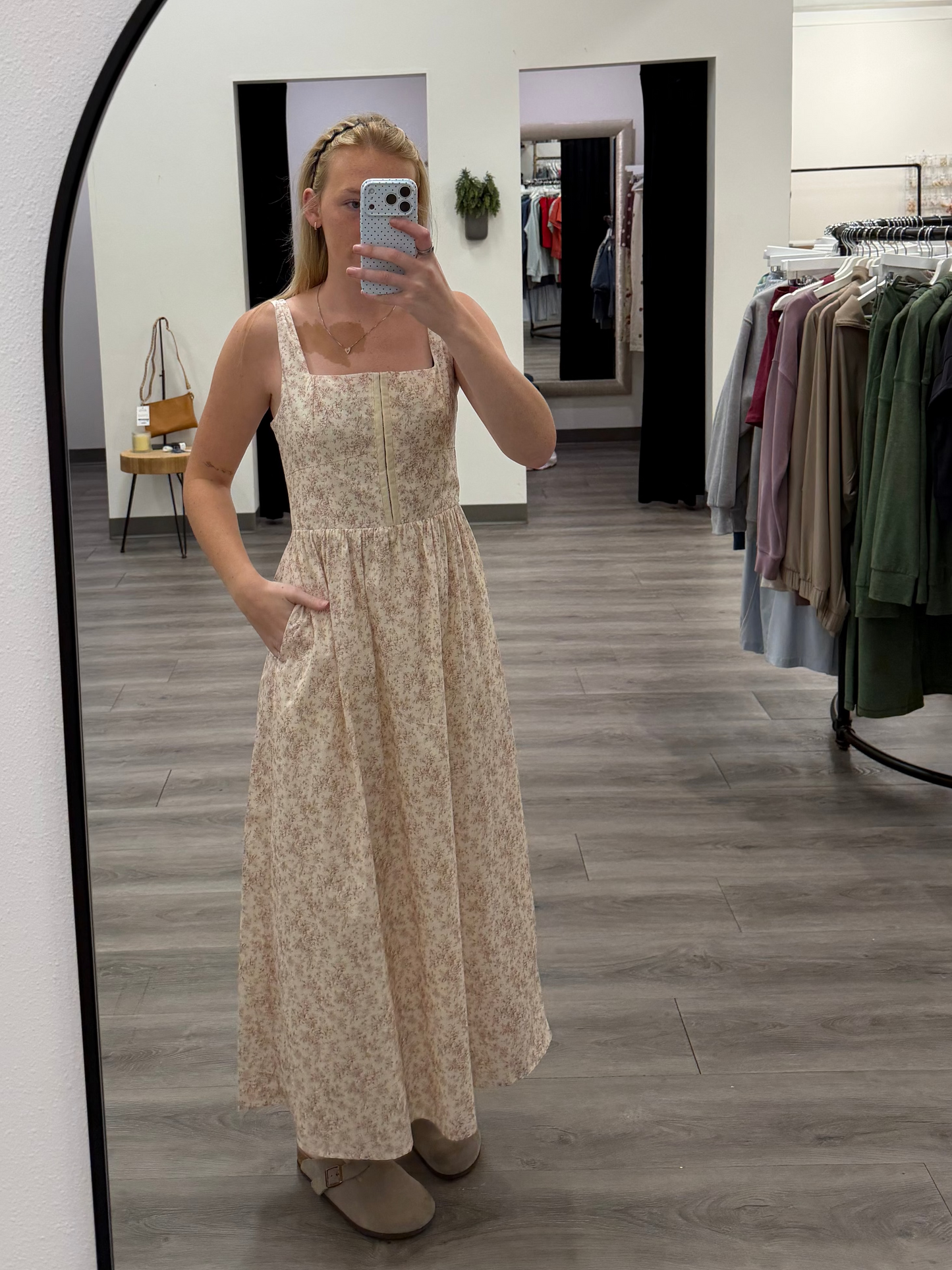 Floral Corset Midi Dress