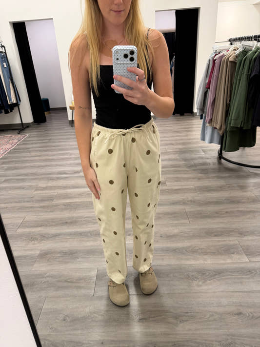 Polka Dot Drawstring Pants
