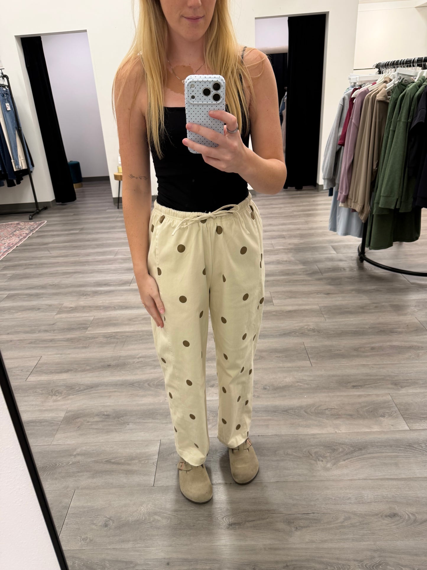 Polka Dot Drawstring Pants
