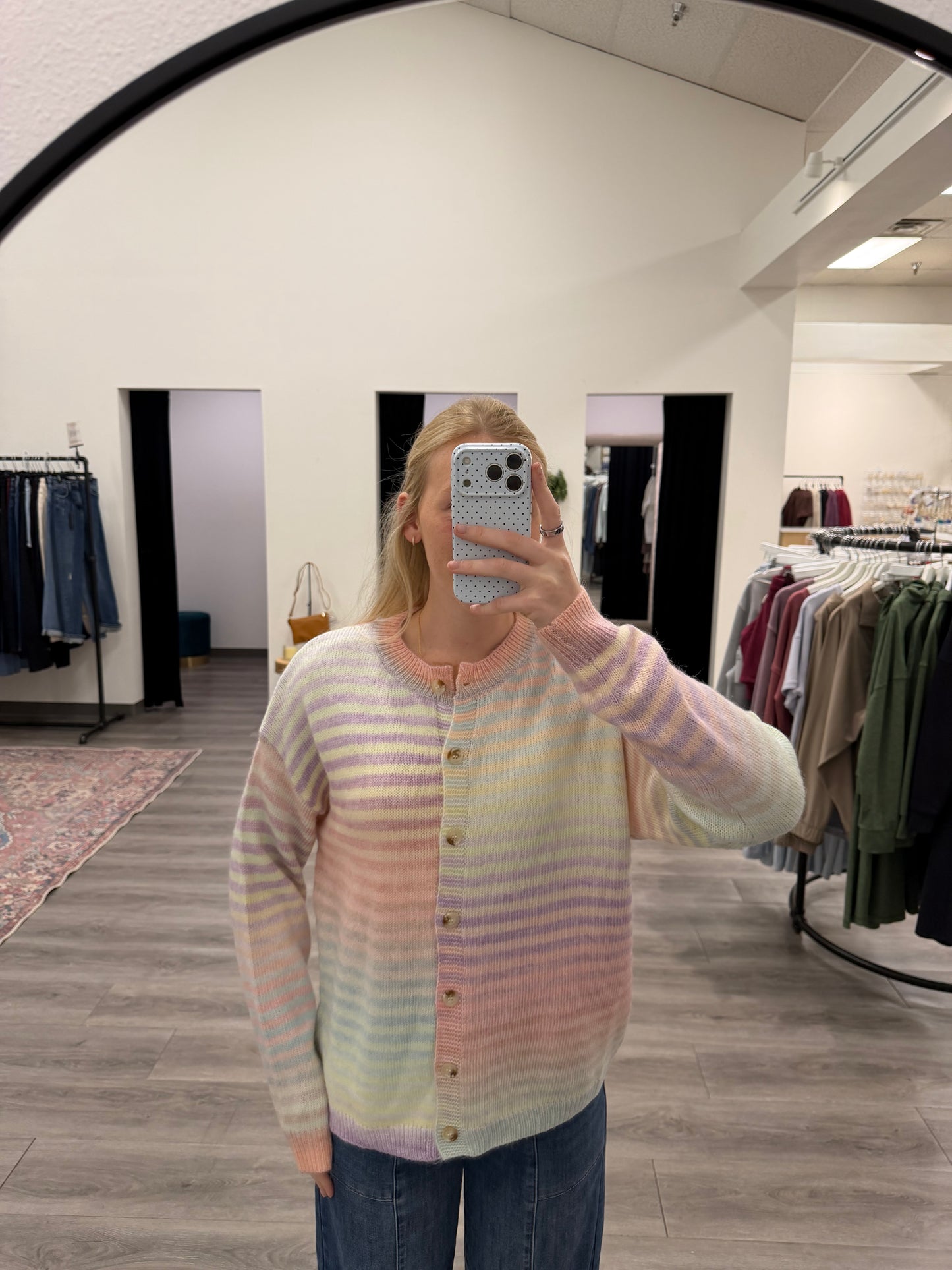 Striped Button Down Cardigan