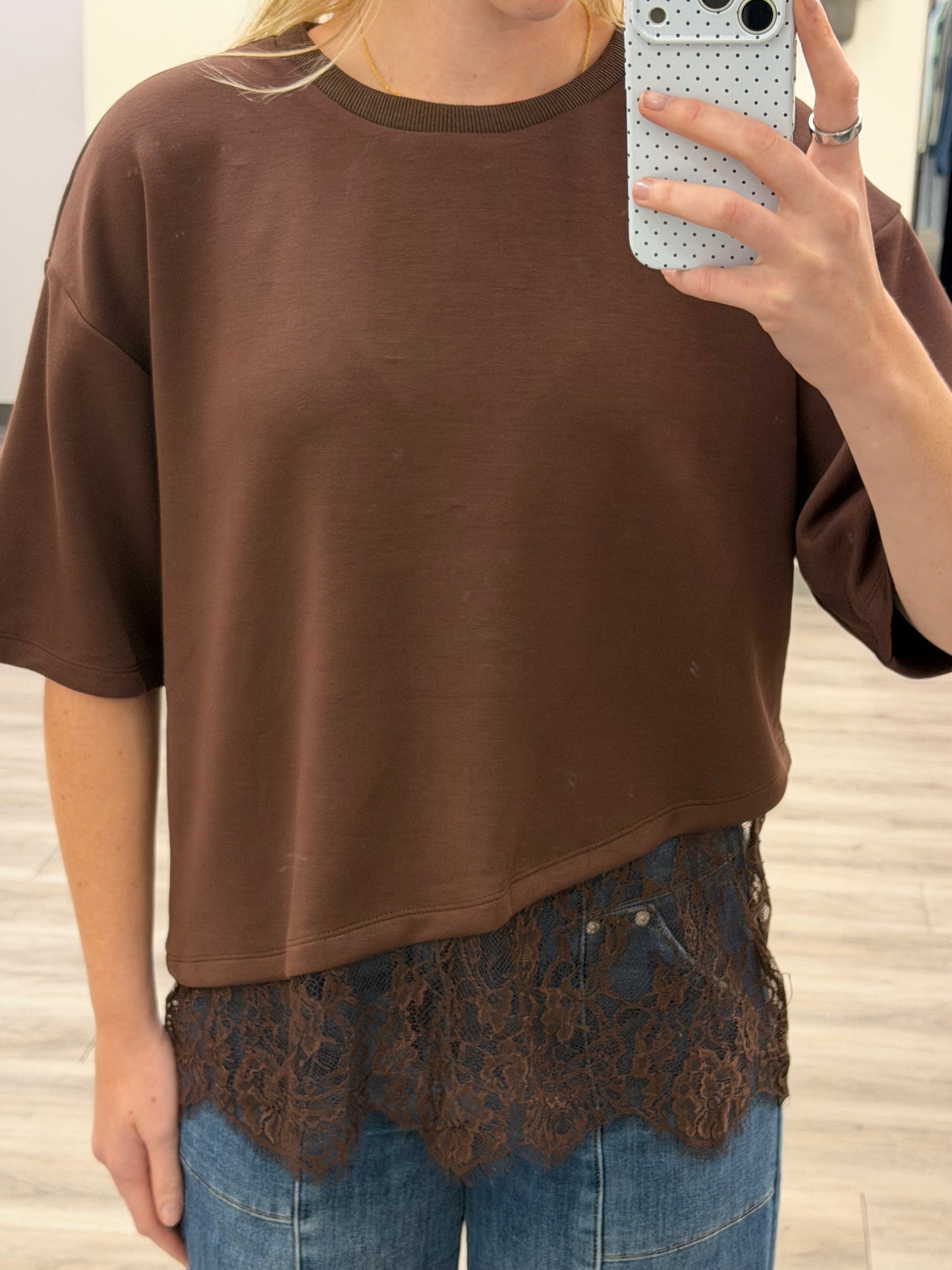 Knit top with Scallop Lace Hem